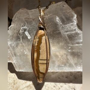 Tarnish Resistant Grounding Copper Sahara Jasper Necklace Pendant